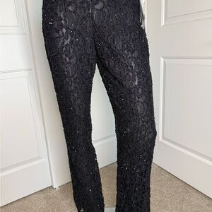 INC Black Sequin Lace Trousers